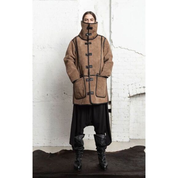 Free People x Nicholas K Alpine Reversible Sheepskin Shearling Leather Fur Coat - Picture 8 of 16